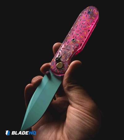 GEO Knife Ethereal Cutter Dessert Warrior Pink Sprinkle Acrylic (3" Blue)